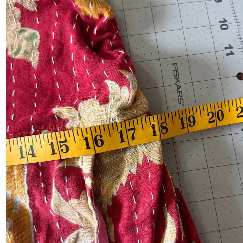 Kantha Karma NWOT Quilted Overalls Size L-XL Gold Floral Patchwork Handcrafted‎